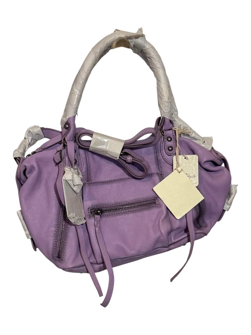LILAC Baby Emerson Free People Leather Satchel Bag NWT - Picture 2 of 2